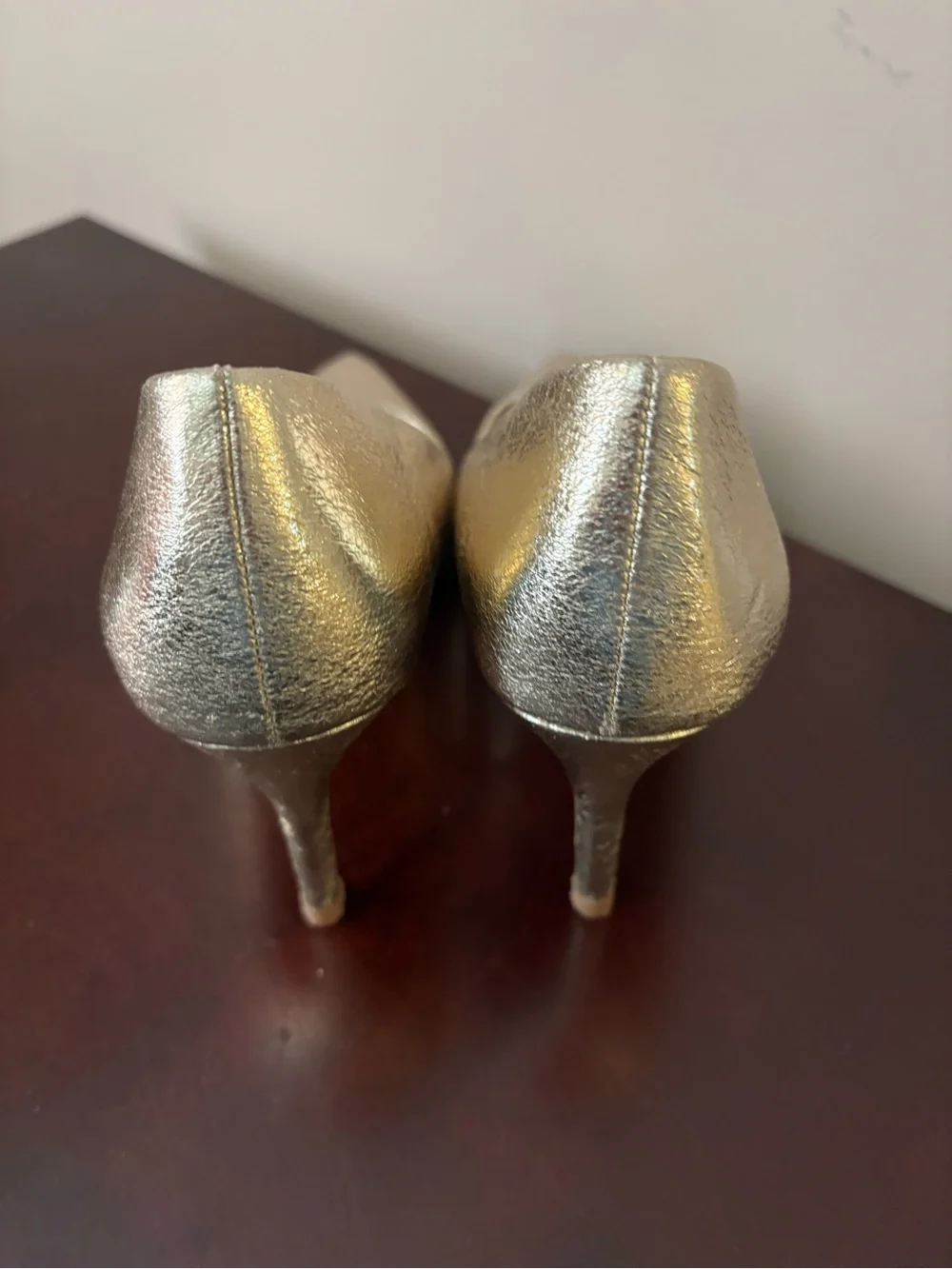 A New Day Gold Pointed-Toe Leather High Heel Pump Sz 6.5